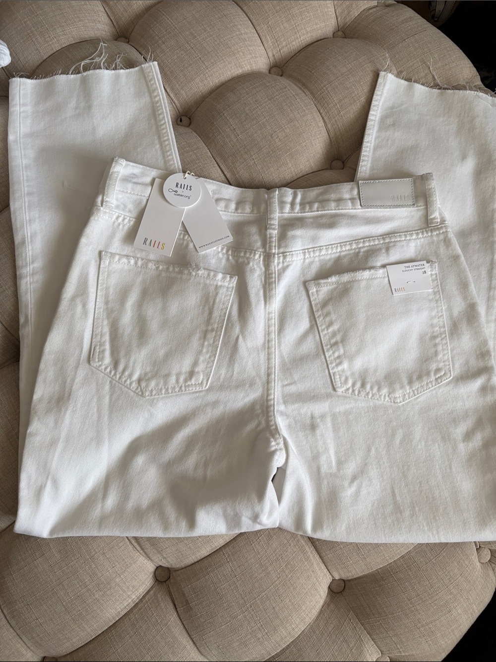 Rails White Straight-Leg High-Rise Jeans